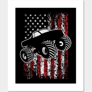 USA FLAG MONSTER SMASHER Posters and Art